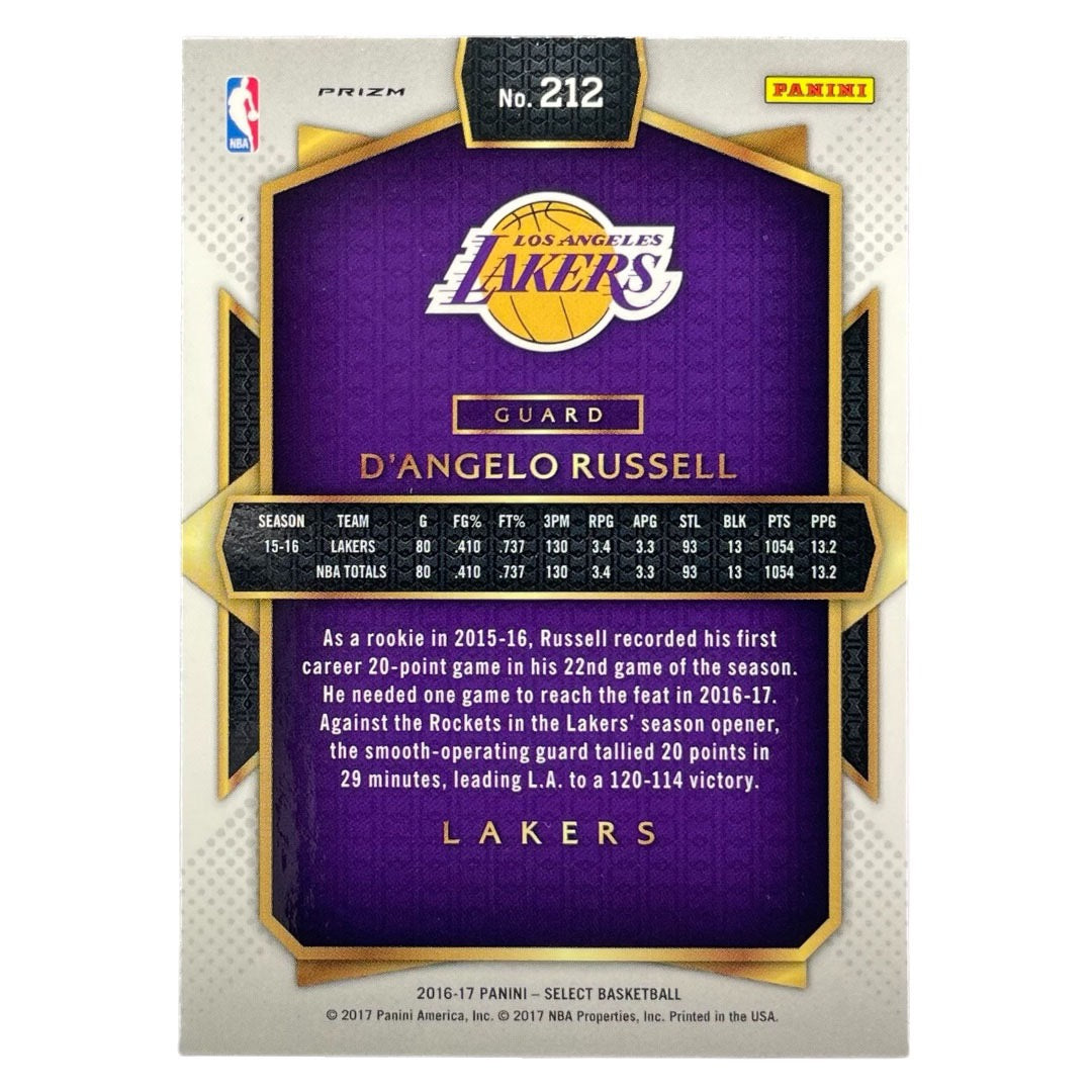 PANINI NBAカード SELECT PRIZM D'ANGELO RUSSELL LOS ANGELES LAKERS #212 中古 IT2