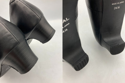 REGAL リーガル レディース プレーン ローヒールパンプス ブラック 6668 サイズ24.5cm 中古 D4