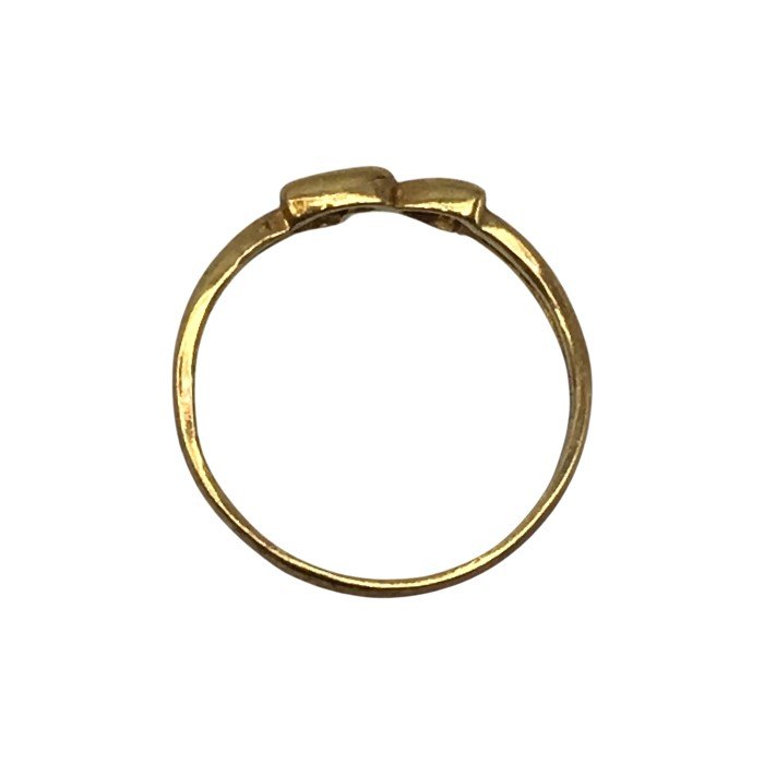 K18 ピンキーリング リング ハートモチーフ メレダイヤ イエローゴールド 4号 中古 T1