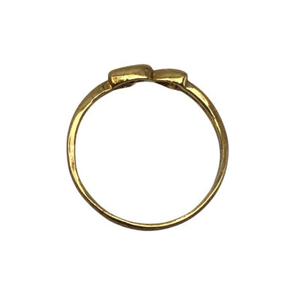 K18 ピンキーリング リング ハートモチーフ メレダイヤ イエローゴールド 4号 中古 T1