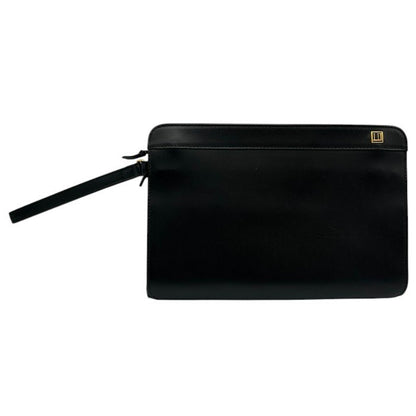 dunhill ダンヒル セカンドバッグ レザー ブラック クラッチバッグ 鞄 本革 メンズ 中古 W４