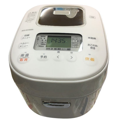 アイリスオーヤマ IH炊飯器 3合 IH式 40銘柄炊き分け機能 極厚火釜  ホワイトレーベル WLRC-IK30-W 中古 Y4