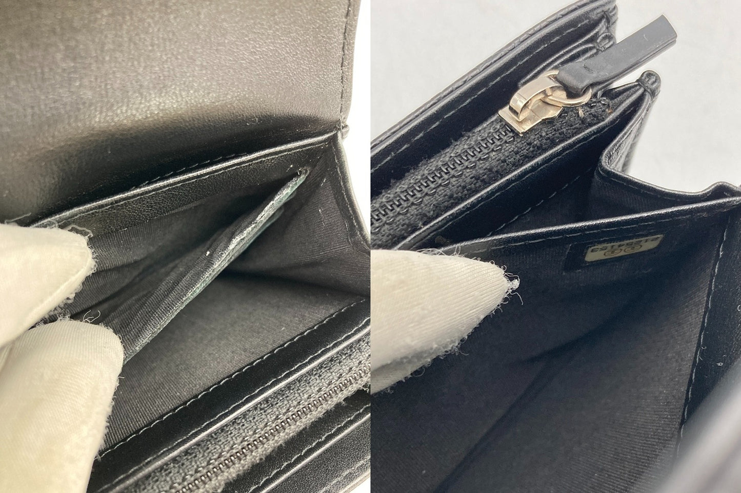 CHANEL シャネル キャビアスキン ココマーク 長財布 ブラック 中古 D4