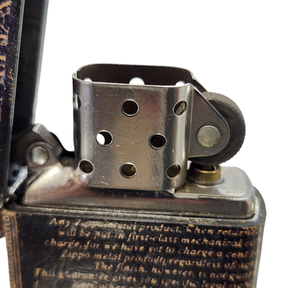 ZIPPO ジッポー オイルライター 革巻き レザー GUARANTEE 保証書 ブラック/シルバー 中古 T1