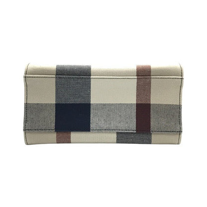 ブルーレーベル クレストブリッジ ハンドバッグ レディース 2way ショルダー チェック柄 布地 コンパクト ベージュ/レッド/ネイビー 中古 T1