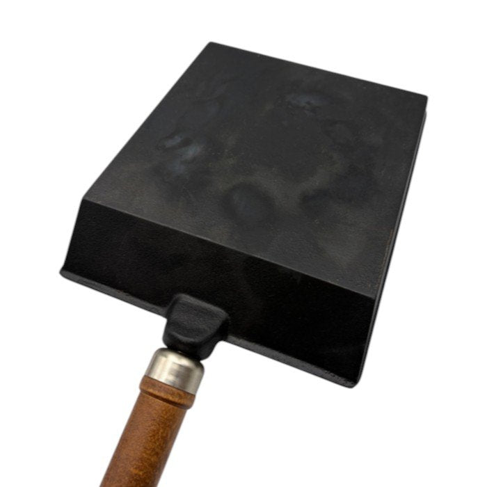 盛栄堂 南部鉄器 玉子焼き器 木蓋 ヘラ 付 卵焼き器 調理器具 キッチンツール フライパン 中古 W４
