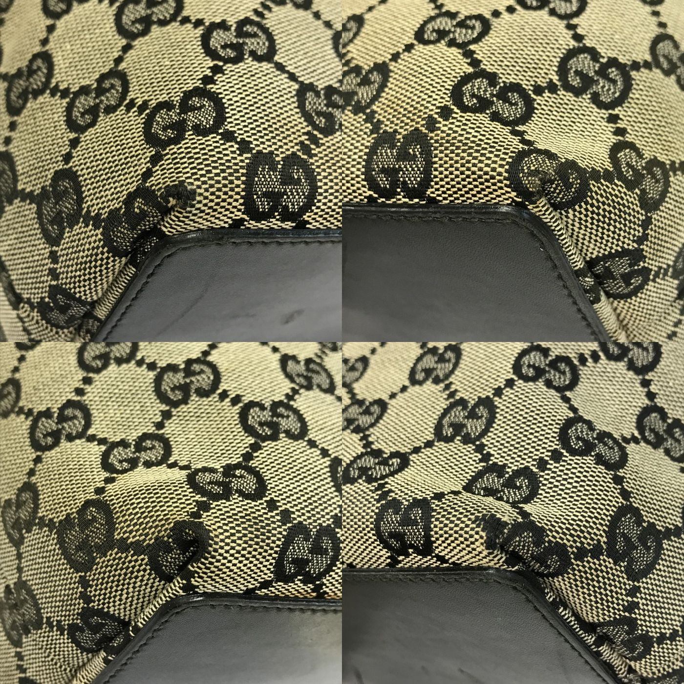 GUCCI グッチ GGキャンバス トートバッグ レディース セミショルダー デイリーユース ブラック 002058 中古 T1