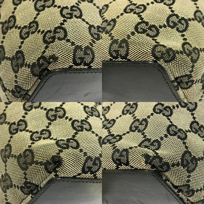 GUCCI グッチ GGキャンバス トートバッグ レディース セミショルダー デイリーユース ブラック 002058 中古 T1