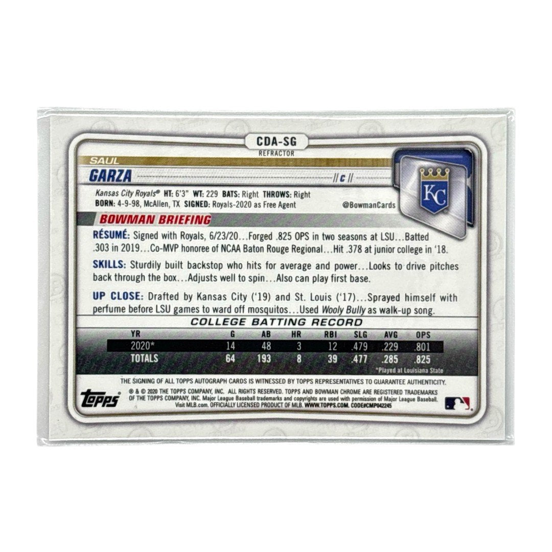 TOPPS MLBカード BOWMAN CHROME 1ST SAUL GARZA KANSAS CITY ROYALS /499 #CDA-SG 中古 IT1
