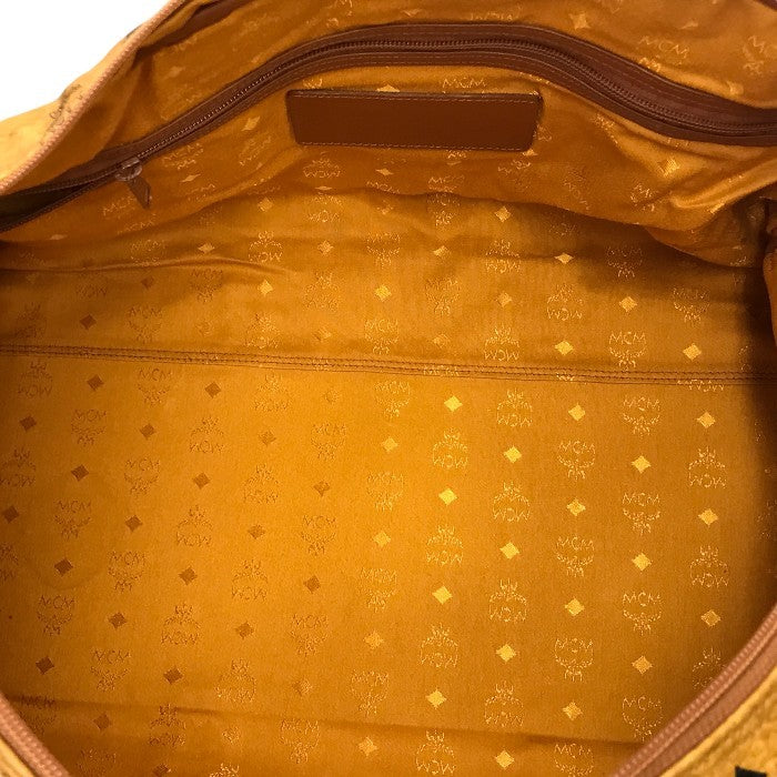 MCM モノグラム ボストンバッグ ユニセックス 旅行鞄 ショルダー付き 大型 ブラウン 中古 T1