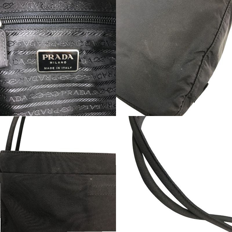 PRADA プラダ METROPOLIトートバッグ レディース テスート ナイロン 三角プレート 肩掛け ブラック B8492 中古 T1