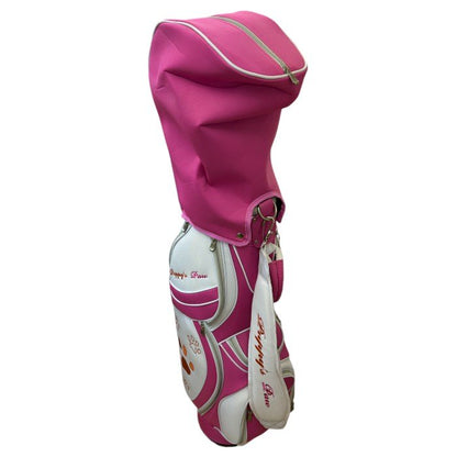 PUPPY’S PAW 仔犬の肉球 レディース ゴルフセット クラブ8本+キャディバッグ付 (ホワイト/ピンク) ウッド アイアン パターユーティリティ スポーツ 中古 W1