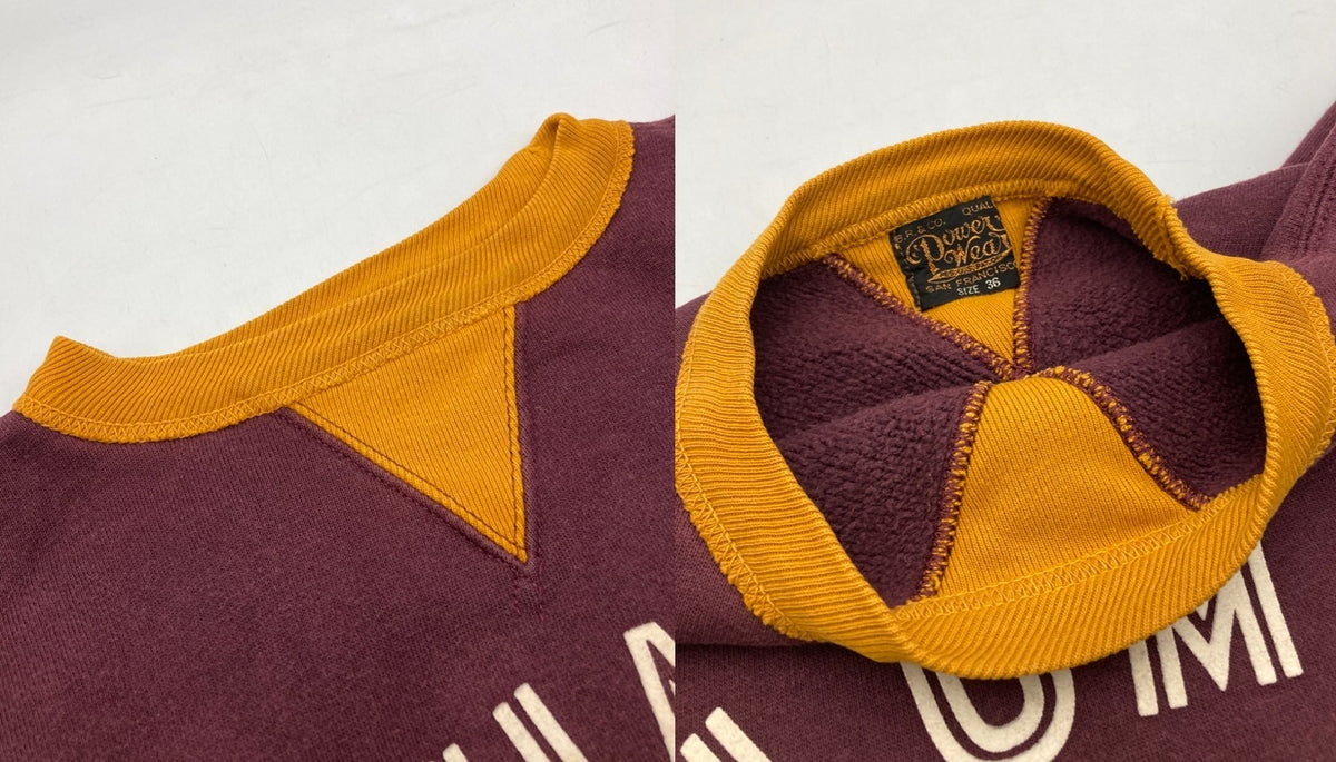 FREEWHEELERS フリーホイーラーズ COLUMBIA フロッキープリント 両Vガゼット スウェット サイズ36 メンズ 中古 D4