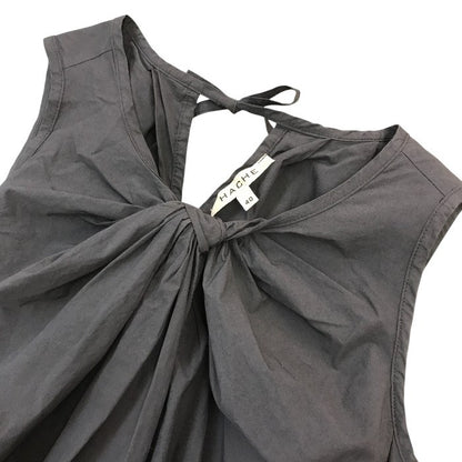 HACHE アッシュ ブラウス レディース ノースリーブ ギャザー ポケット グレー 40サイズ K230758 中古 T1