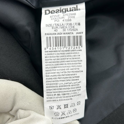 Desigual デシグアル レディース テーラード ジャケット 37E29A6 40 犬 アニマル おしゃれ アウター 秋 冬 ブラック 中古 W４