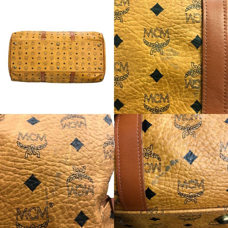 MCM モノグラム ボストンバッグ ユニセックス 旅行鞄 ショルダー付き 大型 ブラウン 中古 T1