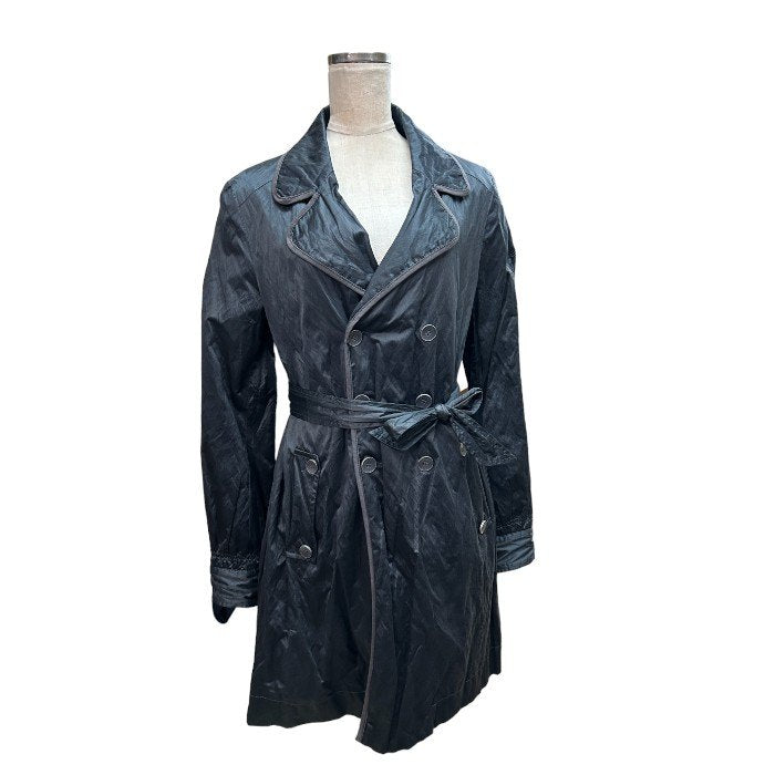 ディーゼル DIESEL シワ加工 トレンチコート ネイビー S アウター レディース 秋 冬 春 中古 W４