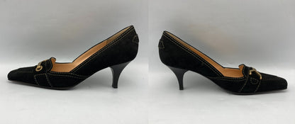 LOUIS VUITTON ルイヴィトン スエード パンプス サイズ37 ブラック 中古 D4