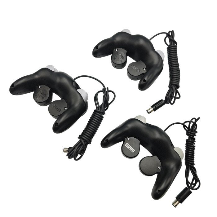 Nintendo 任天堂 GAME CUBE ゲームキューブ専用 コントローラー 3個セット (スマブラブラック×2 / 純正ブラック×1 ) 中古 H4