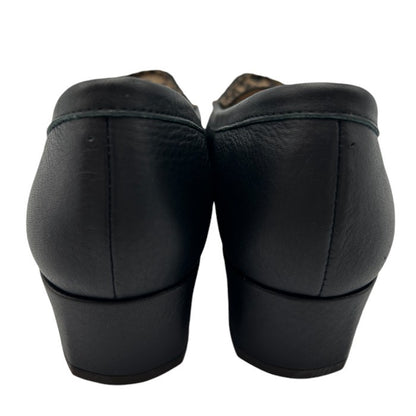 ing イング ヒョウ柄 パンプス 23cm EE スクエアトゥ ハラコ レディース ブラック チャンキーヒール 中古 W４