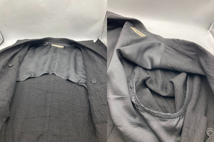 IISSEY MIYAKE MEN イッセイミヤケ メン リネン 縮絨加工 テーラードジャケット ME22FD634 サイズ3 ブラック 中古 D4