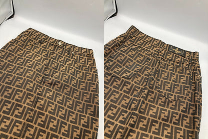 FENDI jeans フェンディ ズッカ柄 スカート ひざ丈 サイズ44 中古 D4