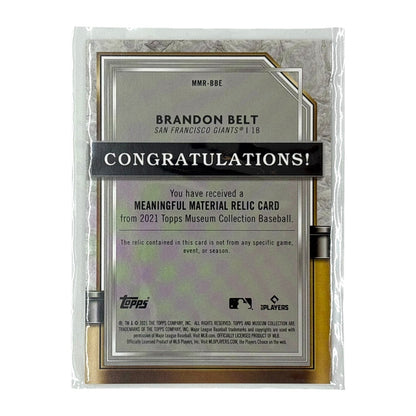 TOPPS MLBカード MUSEUM COLLECTION BRANDON BELT SAN FRANCISCO GIANTS 40/50 #MMR-BBE 中古 IT1