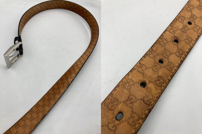 GUCCI グッチ レザー バックルベルト 90cm メンズ 223901 中古 D4