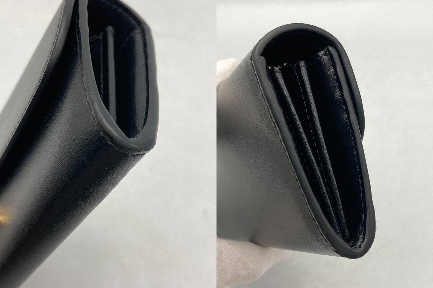 CELINE セリーヌ ラージウォレット トリオンフ / シャイニーカーフスキン 長財布 中古 D4