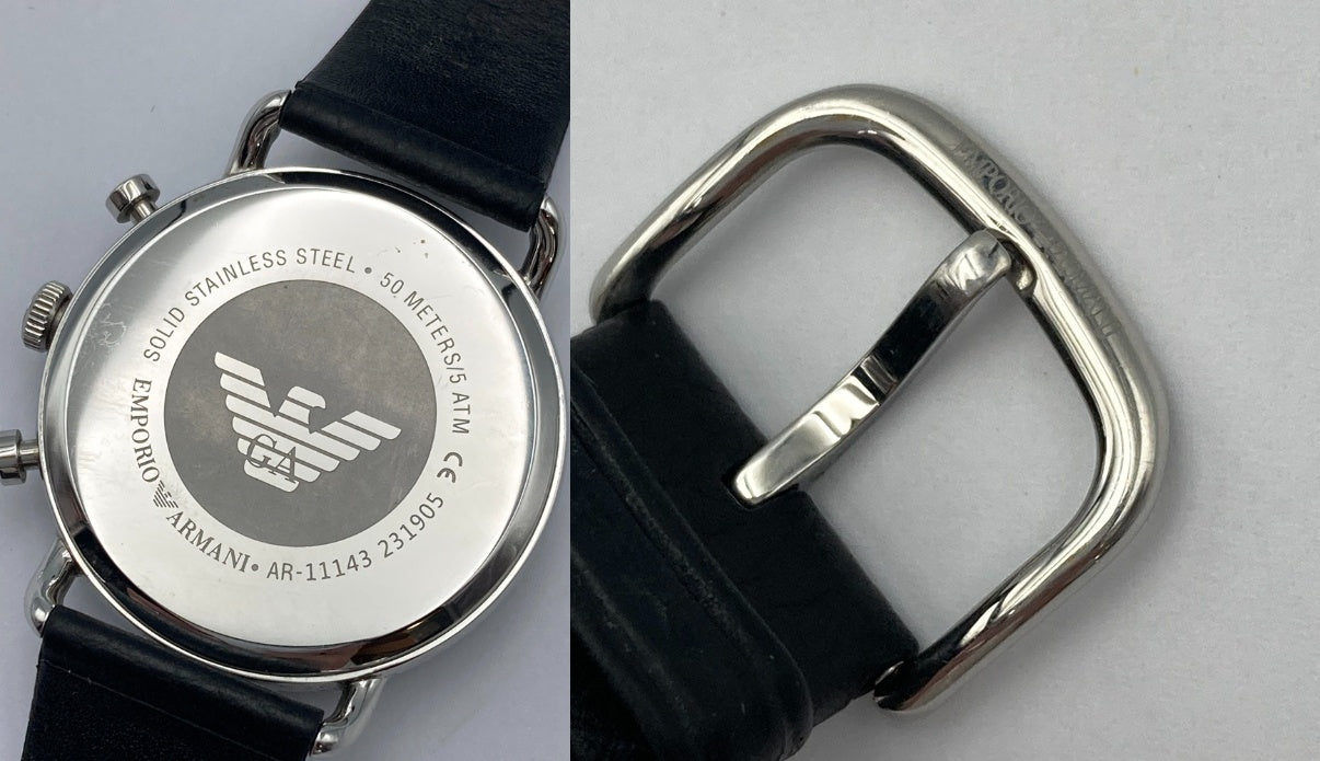 EMPORIO ARMANI エンポリオアルマーニ アビエーター クロノグラフ 腕時計 クオーツ AR11143 中古 D4