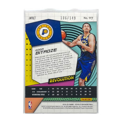 PANINI NBAカード REVOLUTION GOGA BITADZE INDIANA PACERS /149 #117 中古 IT2