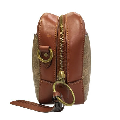 COACH コーチ ショルダーバッグ レディース PVCシグネチャー 斜め掛け チェーン ブラウン 31208 中古 T1