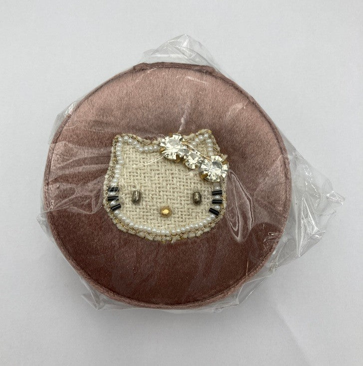 HelloKitty × MAYGLOBE ハローキティ ビーズ刺繍 ジュエリーボックス ラウンド 中古 D4