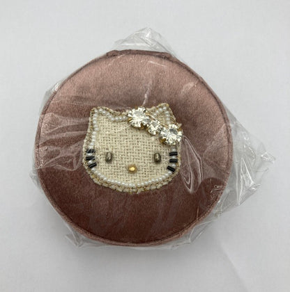 HelloKitty × MAYGLOBE ハローキティ ビーズ刺繍 ジュエリーボックス ラウンド 中古 D4