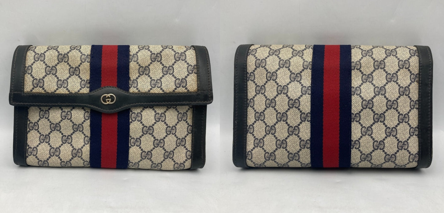 GUCCI オールドグッチ GGスプリーム シェリーライン クラッチバッグ 中古 D4