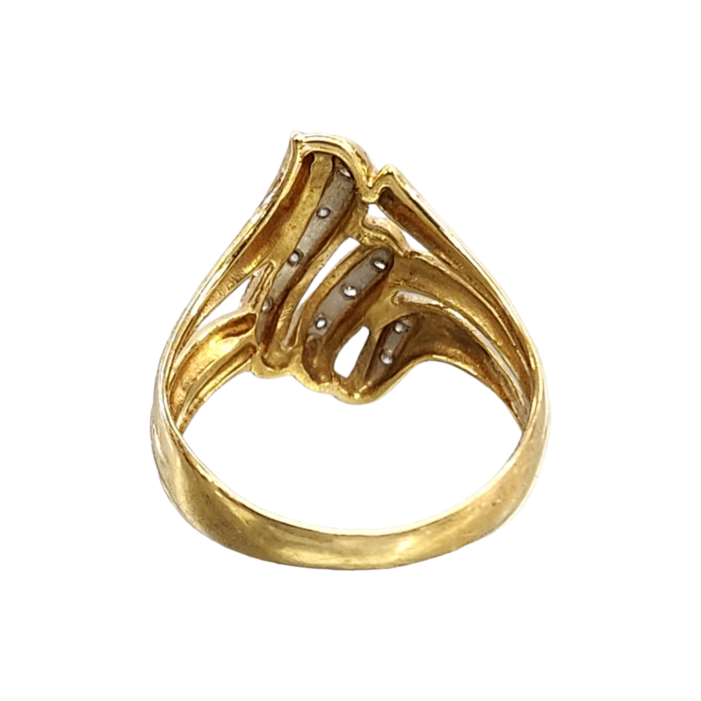 K18/Pt900 ダイヤ 0.05ct リング レディース 18金 ゴールド 11号 中古 T1