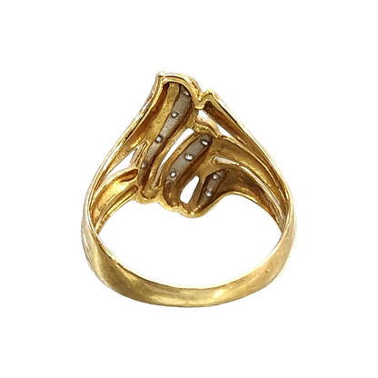 K18/Pt900 ダイヤ 0.05ct リング レディース 18金 ゴールド 11号 中古 T1