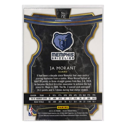 PANINI NBAカード SELECT JA MORANT MEMPHIS GRIZZLIES #72 中古 IT1