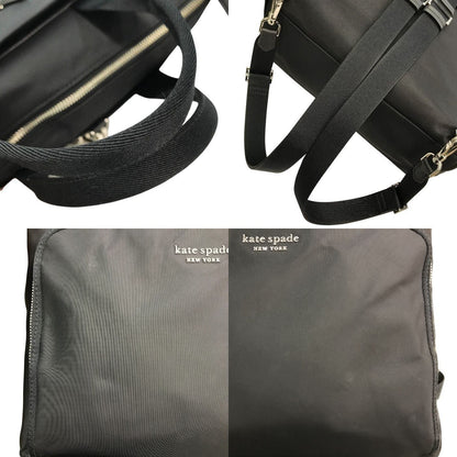 kate spade ケイトスペード サム コンバーチブル バックパック レディース ナイロン 2way トート リュック ラゲッジスリーブ ブラック KB336 中古 T1