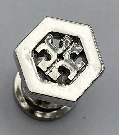 TORY BURCH トリーバーチ ヘキサゴン ロゴ スタッドピアス 中古 D4