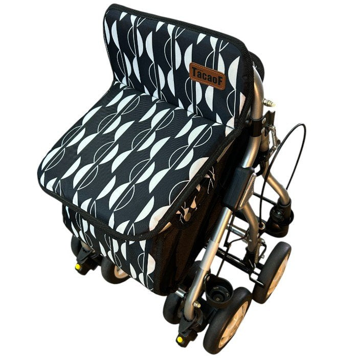 幸和製作所 シルバーカー テイコブ ルーティ Ⅱ 北欧 SLM08-BK 高齢者 お出かけ おしゃれ 折りたたみ 座面付き 中古 W４