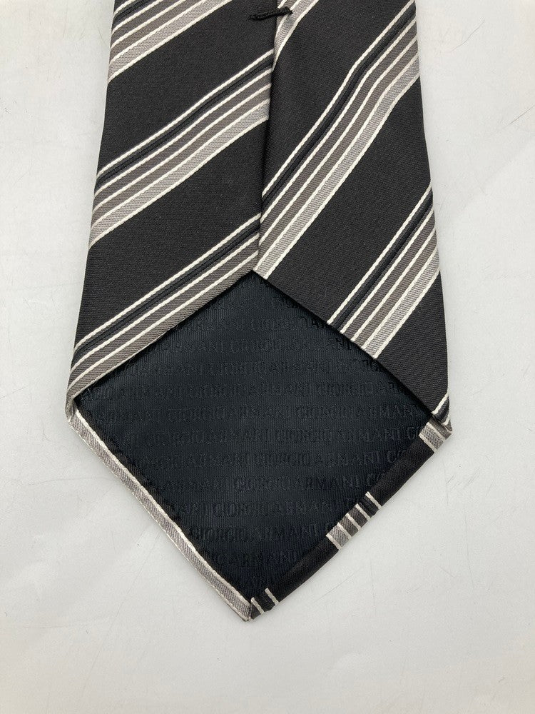 GIORGIO ARMANI ジョルジオアルマーニ シルク100％ ネクタイ レジメンタル 中古 D4