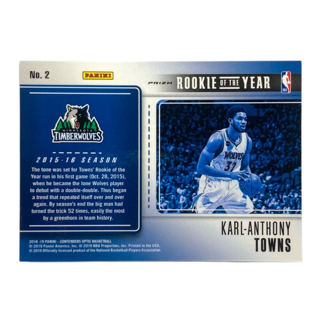 PANINI NBAカード CONTENDERS OPTIC KARL-ANTHONY TOWNS MINNESOTA TIMBERWOLVES #2 中古 IT2