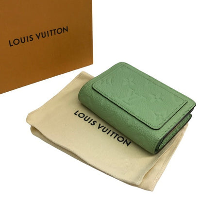 LOUIS VUITTON ルイヴィトン モノグラム アンプラント ポルトフォイユ・クレア 財布 レディース レザー 2つ折り 小銭入れ コンパクト グリーン M82049 中古 T1