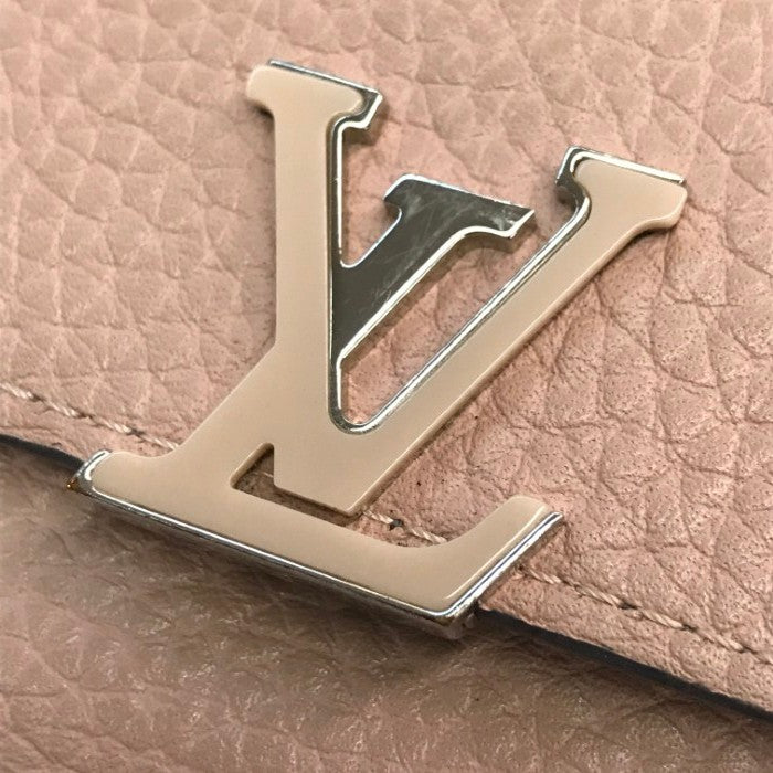 LOUIS VUITTON ルイヴィトン ポルトフォイユカプシーヌ コンパクト 財布 レディース 三つ折り ロゴ マグノリア M62156 中古 T1