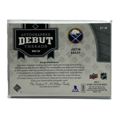 UPPER DECK NHLカード ULTIMATE COLLECTION JUSTIN BAILEY SABRES 63/99 #DT-JB 中古 IT2