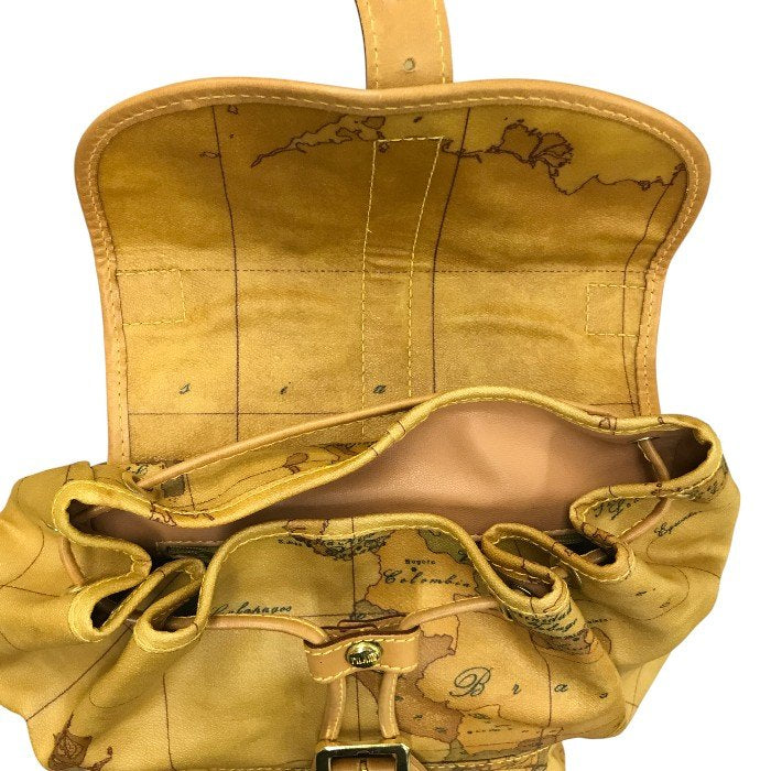 PRIMA CLASSE プリマクラッセ リュック ユニセックス オールシーズン 世界地図 ブラウン 中古 N1