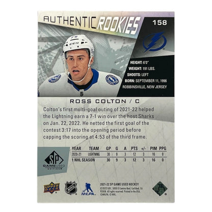 UPPER DECK NHLカード SP GAME USED ROSS COLTON TAMPA BAY LIGHTNING /79 #158 中古 IT2