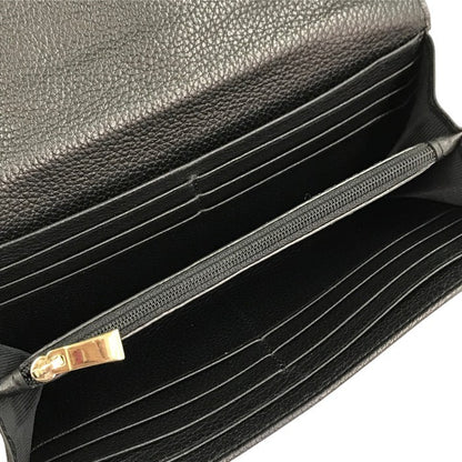 FURLA フルラ RITZY 長財布 レディース シボレザー 二つ折り フラップ ホック ネロ/ブラック PU35RZY 中古 T1