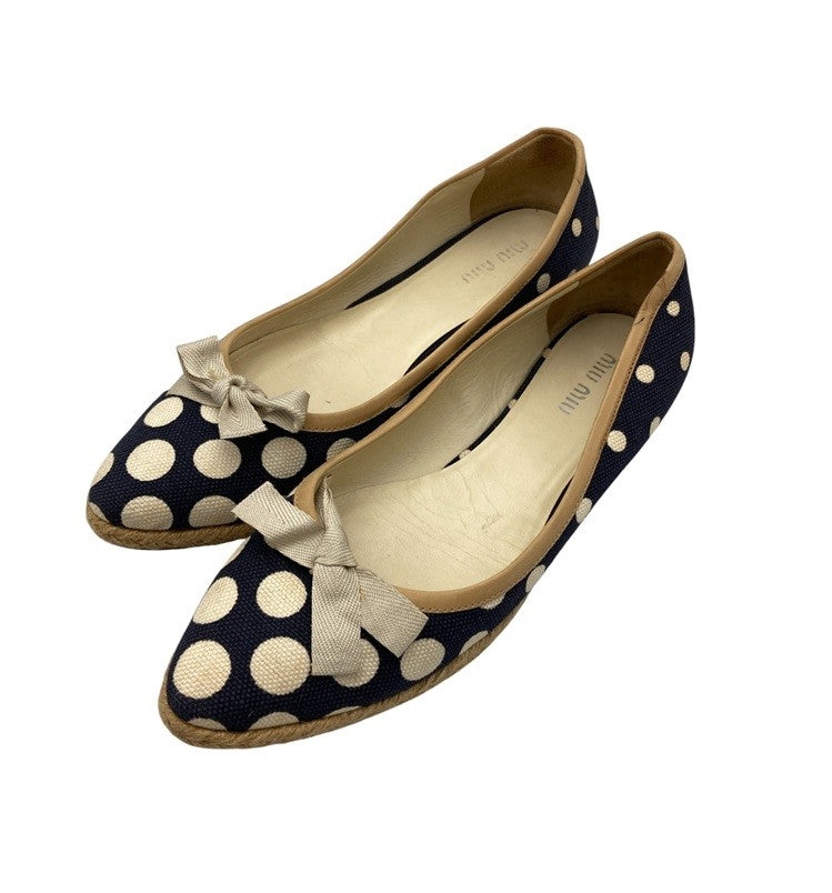 miu miu ミュウミュウ エスパドリーユ フラットシューズ サイズ37 1/2 中古 D4